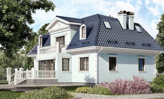 210-004-Л Проект двухэтажного дома мансардный этаж, красивый домик из пеноблока Саяногорск | Проекты домов от House Expert