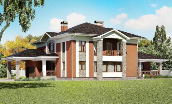 400-002-Л Проект двухэтажного дома, гараж, красивый домик из кирпича Саяногорск | Проекты домов от House Expert