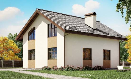 170-002-П Проект двухэтажного дома с мансардным этажом, уютный коттедж из теплоблока Саяногорск | Проекты домов от House Expert