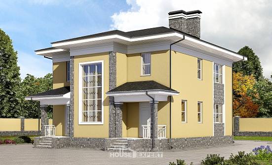 155-011-Л Проект двухэтажного дома, простой загородный дом из газобетона Абакан | Проекты домов от House Expert