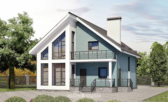 170-006-П Проект двухэтажного дома мансардный этаж, недорогой дом из бризолита Абакан | Проекты домов от House Expert