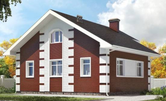 115-001-П Проект двухэтажного дома с мансардным этажом, классический загородный дом из твинблока Саяногорск | Проекты домов от House Expert