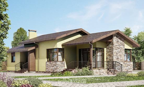 130-007-Л Проект одноэтажного дома, доступный загородный дом из бризолита Абакан | Проекты домов от House Expert