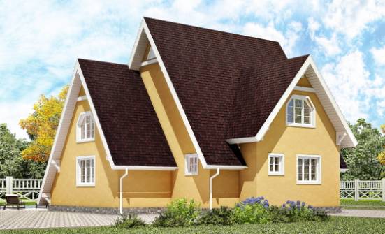 155-008-П Проект двухэтажного дома мансардный этаж, доступный загородный дом из дерева Абакан | Проекты домов от House Expert