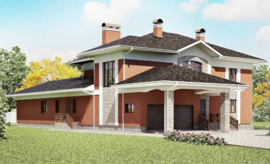 400-002-Л Проект двухэтажного дома, гараж, красивый домик из кирпича Саяногорск | Проекты домов от House Expert