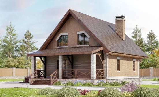 160-011-Л Проект двухэтажного дома с мансардой, доступный дом из газосиликатных блоков Абакан | Проекты домов от House Expert