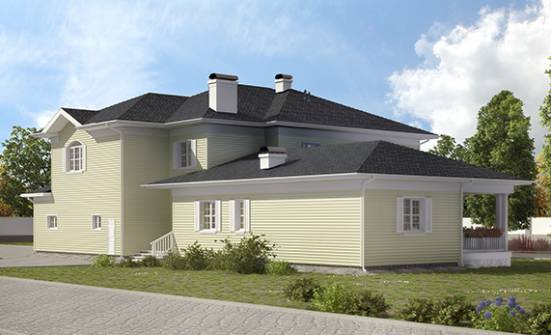 410-002-Л Проект двухэтажного дома, гараж, классический загородный дом из газобетона Саяногорск | Проекты домов от House Expert