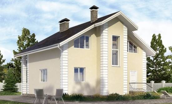 150-002-Л Проект двухэтажного дома мансардный этаж и гаражом, скромный дом из арболита Саяногорск | Проекты домов от House Expert