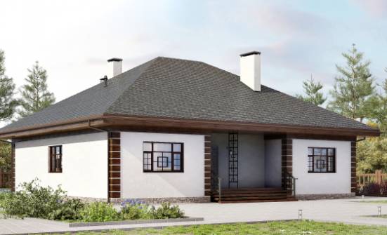 135-003-П Проект одноэтажного дома, уютный домик из газосиликатных блоков Саяногорск | Проекты одноэтажных домов от House Expert