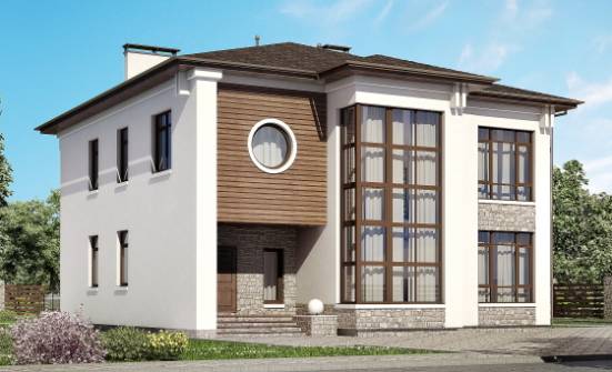 300-005-П Проект двухэтажного дома, современный загородный дом из кирпича Саяногорск | Проекты домов от House Expert