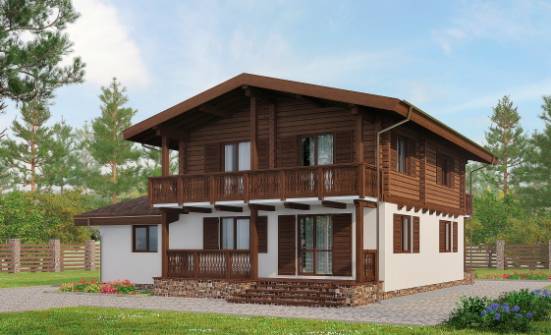 200-011-П Проект двухэтажного дома с мансардой, средний коттедж из арболита Абакан | Проекты домов от House Expert