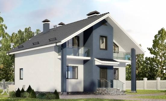 150-005-П Проект двухэтажного дома мансардой, современный домик из бризолита Абакан | Проекты домов от House Expert