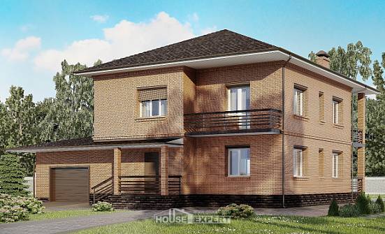 245-003-Л Проект двухэтажного дома, гараж, средний загородный дом из кирпича Абакан | Проекты домов от House Expert