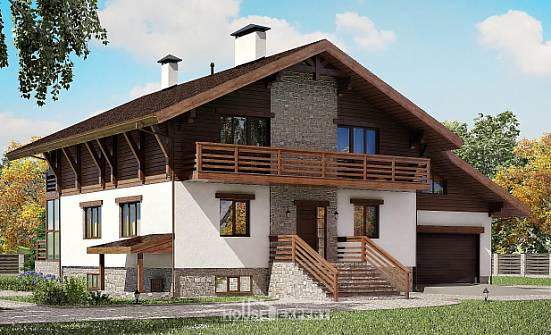 420-001-П Проект трехэтажного дома мансардный этаж и гаражом, уютный дом из кирпича Саяногорск | Проекты домов от House Expert
