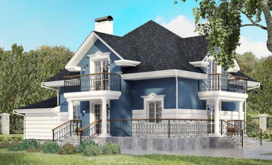 180-002-П Проект двухэтажного дома мансардный этаж и гаражом, классический дом из кирпича Абакан | Проекты домов от House Expert