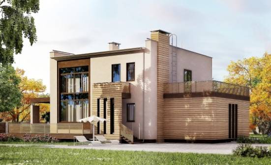 220-003-Л Проект двухэтажного дома, гараж, средний загородный дом из бризолита Абакан | Проекты домов от House Expert