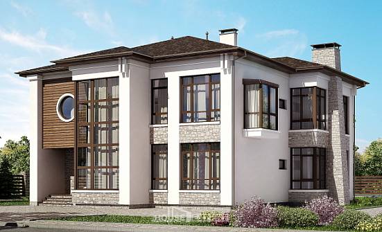 300-005-П Проект двухэтажного дома, современный загородный дом из кирпича Саяногорск | Проекты домов от House Expert