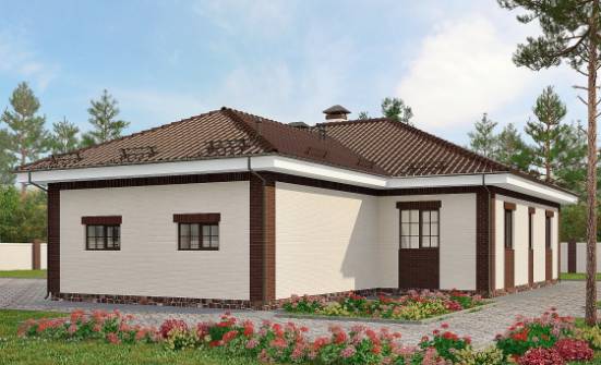 160-015-П Проект одноэтажного дома и гаражом, простой загородный дом из газосиликатных блоков Саяногорск | Проекты домов от House Expert