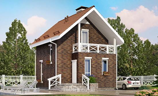 045-001-Л Проект двухэтажного дома мансардный этаж, скромный загородный дом из блока Саяногорск | Проекты домов от House Expert