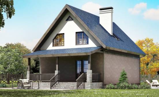 130-003-П Проект двухэтажного дома мансардой, уютный коттедж из газосиликатных блоков Абакан | Проекты домов от House Expert