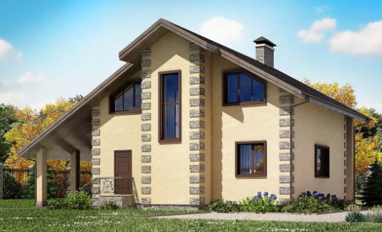 150-003-П Проект двухэтажного дома с мансардой и гаражом, простой дом из керамзитобетонных блоков Саяногорск | Проекты домов от House Expert