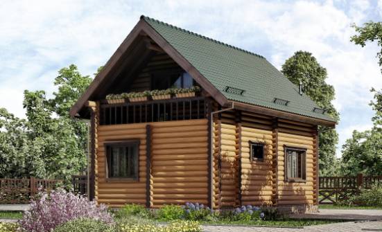 080-003-П Проект двухэтажного дома с мансардой, бюджетный коттедж из дерева Абакан | Проекты домов от House Expert