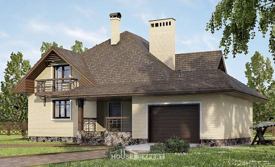 275-003-П Проект двухэтажного дома мансардой и гаражом, современный загородный дом из кирпича Абакан | Проекты домов от House Expert