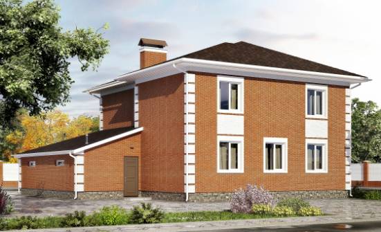 220-004-Л Проект двухэтажного дома, гараж, простой домик из кирпича Саяногорск | Проекты домов от House Expert