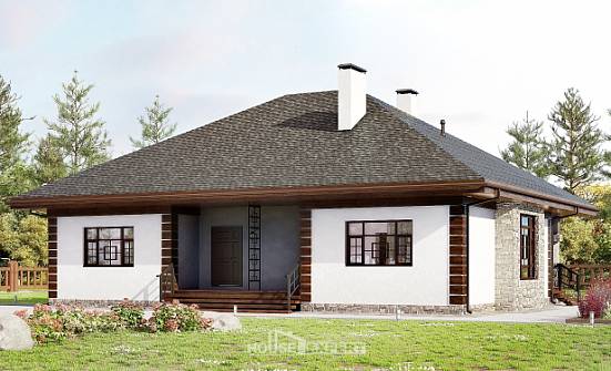 135-003-П Проект одноэтажного дома, уютный домик из газосиликатных блоков Саяногорск | Проекты домов от House Expert