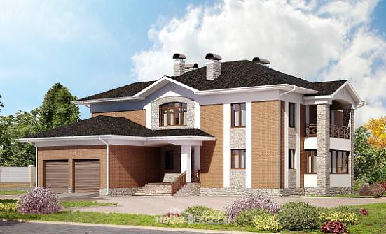 520-002-Л Проект трехэтажного дома, гараж, огромный коттедж из газосиликатных блоков Абакан | Проекты домов от House Expert