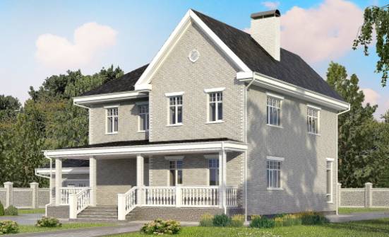 190-001-Л Проект двухэтажного дома, гараж, красивый коттедж из кирпича Абакан | Проекты домов от House Expert