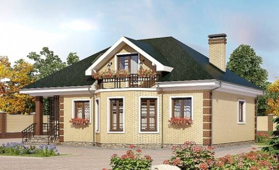150-013-Л Проект двухэтажного дома мансардой, бюджетный загородный дом из кирпича Саяногорск | Проекты домов от House Expert