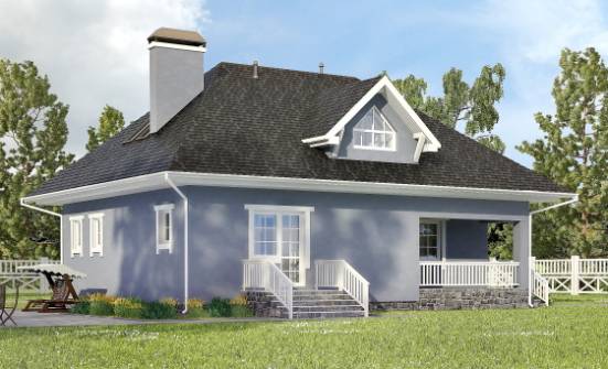 200-001-П Проект двухэтажного дома с мансардой и гаражом, уютный загородный дом из теплоблока Абакан | Проекты домов от House Expert