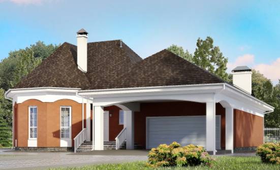 180-007-П Проект двухэтажного дома с мансардой и гаражом, бюджетный коттедж из газобетона Абакан | Проекты домов от House Expert