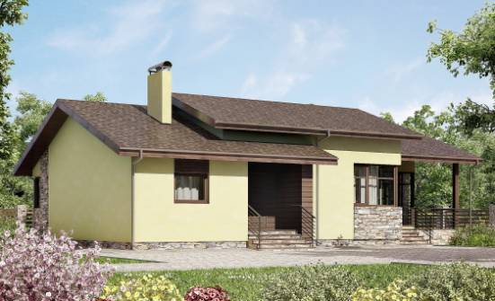 130-007-Л Проект одноэтажного дома, доступный загородный дом из бризолита Абакан | Проекты домов от House Expert