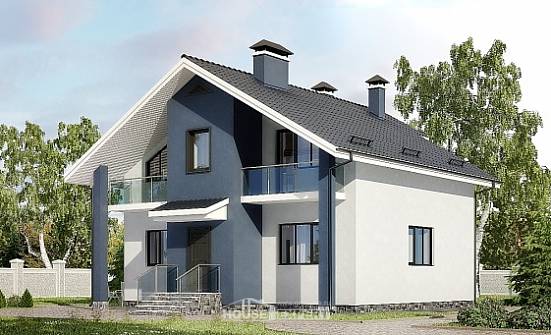 150-005-П Проект двухэтажного дома мансардой, современный домик из бризолита Абакан | Проекты домов от House Expert