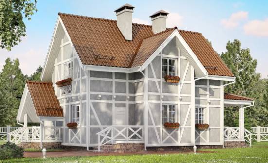 160-003-Л Проект двухэтажного дома с мансардой, доступный домик из поризованных блоков Саяногорск | Проекты домов от House Expert