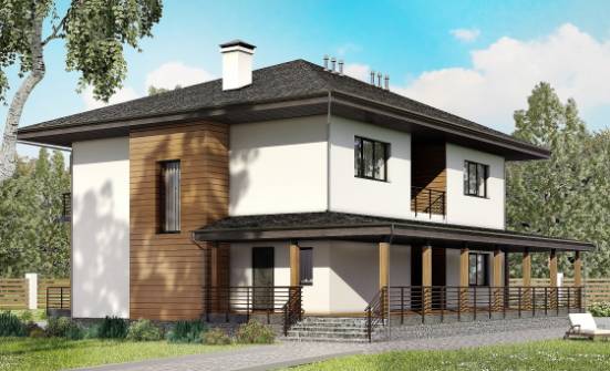 245-001-П Проект двухэтажного дома, уютный домик из твинблока Саяногорск | Проекты домов от House Expert