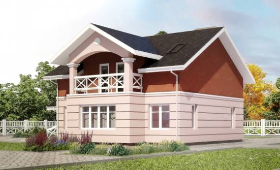 155-009-Л Проект двухэтажного дома мансардный этаж, скромный загородный дом из газосиликатных блоков Саяногорск | Проекты домов от House Expert