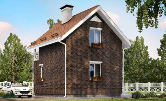 045-001-Л Проект двухэтажного дома мансардный этаж, скромный загородный дом из блока Саяногорск | Проекты домов от House Expert