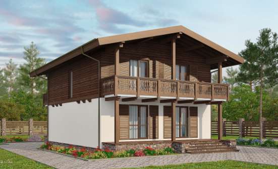 150-016-Л Проект двухэтажного дома мансардный этаж, экономичный коттедж из газобетона Саяногорск | Проекты домов от House Expert