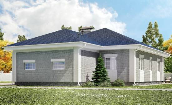 130-002-П Проект одноэтажного дома, гараж, бюджетный домик из пеноблока Саяногорск | Проекты одноэтажных домов от House Expert