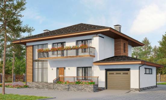 305-001-П Проект двухэтажного дома, гараж, большой дом из керамзитобетонных блоков Абакан | Проекты домов от House Expert