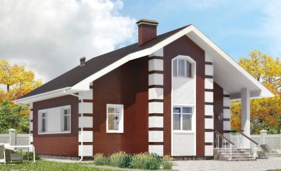 115-001-П Проект двухэтажного дома с мансардным этажом, классический загородный дом из твинблока Саяногорск | Проекты домов от House Expert