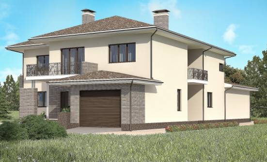 500-001-П Проект трехэтажного дома и гаражом, большой дом из кирпича Саяногорск | Проекты домов от House Expert