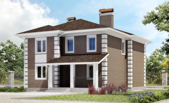 185-002-П Проект двухэтажного дома, доступный загородный дом из газосиликатных блоков Абакан | Проекты домов от House Expert