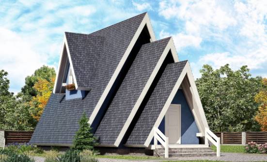 100-002-П Проект двухэтажного дома с мансардой, небольшой домик из бревен Абакан | Проекты домов от House Expert