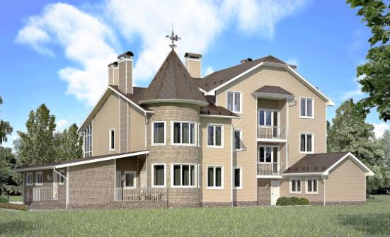 555-001-Л Проект трехэтажного дома мансардой, гараж, уютный загородный дом из керамзитобетонных блоков Абакан | Проекты домов от House Expert