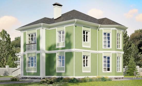 170-001-Л Проект двухэтажного дома, гараж, скромный коттедж из твинблока Абакан | Проекты домов от House Expert