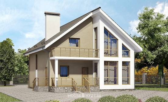 170-006-Л Проект двухэтажного дома мансардный этаж, уютный коттедж из твинблока Саяногорск | Проекты домов от House Expert